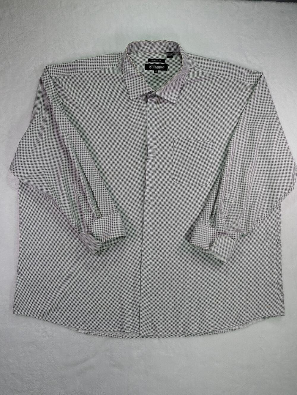 Stacy Adams 4XL White Black Polka Dot Sergio Dress Shirt Big & Tall